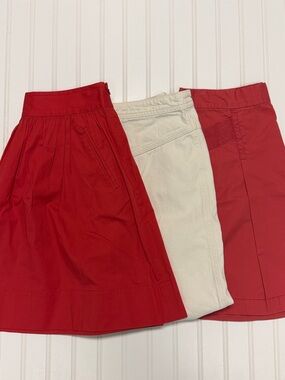 Three Skirts Bundle in Red and Cream